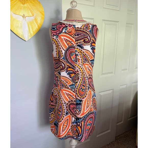 🪸 LAUNDRY by SHELLI SEGAL Paisley & Fringe Shift Dress - Picture 7 of 10